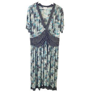 Maggy London Paisley Polka Dot Dress‎ Plus Size 18W Business Casual Comfort